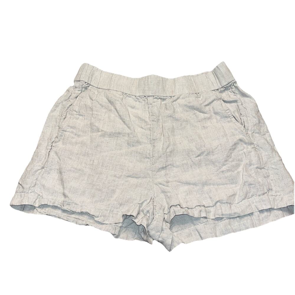 J Crew shorts Small Khaki Linen Pull on elastic waist Pockets Womens Breathable